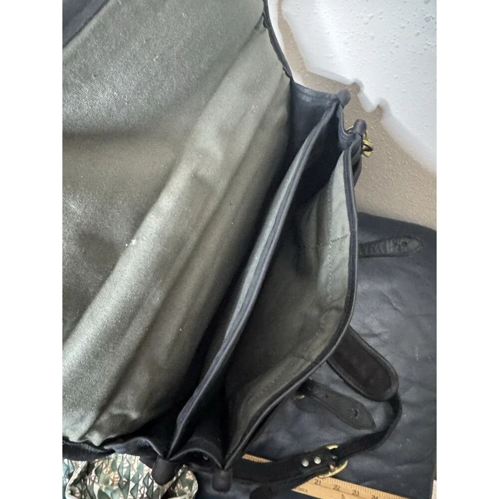 Woods Leather Office Bag Briefcase Black Shoulder Strap Travel